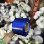 Ритуальная лента "синяя" печать золотом