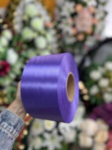 Ритуальная лента «лавандовая» печать золотом возможно чёрным