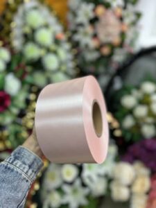 Ритуальная лента «бледно-розовая» печать золотом возможно чёрным