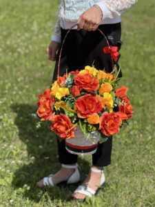 Ритуальная корзина плетеная из бамбука